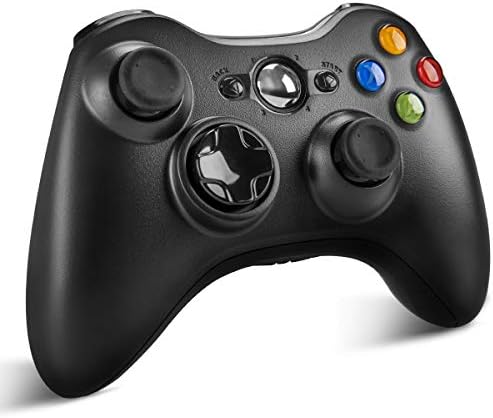 ICCTEAM Безжичен Контролер За Xbox 360, Безжична Игра Контролор Gamepad Џојстик со Вибрации &засилувач; Рамо Копчиња За Microsoft Xbox 360/Xbox 360 Тенок-Црна