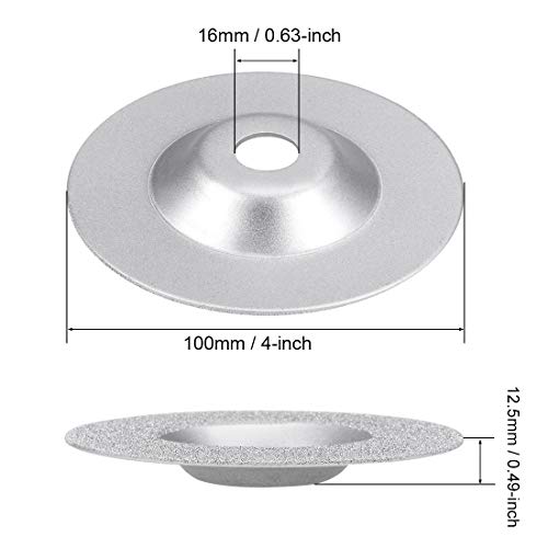 Uxcell 4-инчен дијамантски тркала за сечење чаша за мелење диск за камена керамика стакло 46 решетки сребрен тон 2 парчиња