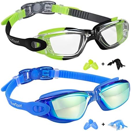 Детски Очила За Пливање, Пакет од 2 Очила за Пливање За Деца Тинејџери, Анти-Магла Анти-УВ Очила За Пливање Доказ За Истекување За Возраст