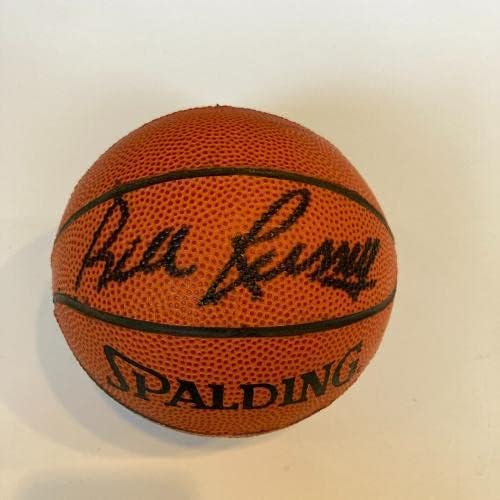 Бил Расел потпиша Спалдинг НБА мини кошарка со JSA COA - Автограмирани кошарка