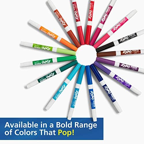 Експо маркери со низок мирис на суво бришење, фино врв, разновидни бои, 36 маркери за суво бришење на миризби, врвот на длето,