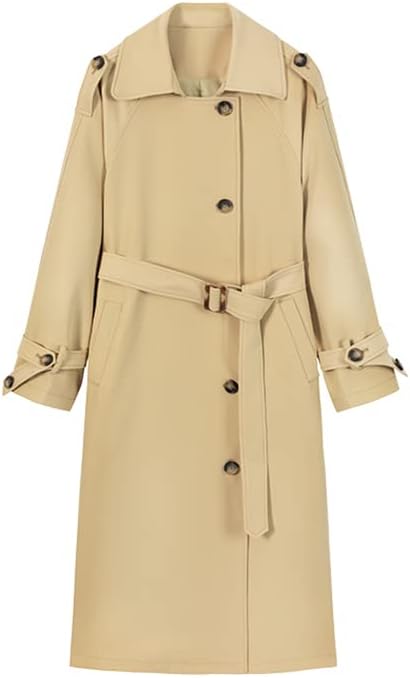 Каки есенски долг палто за ровови за женски јакна копче тенок ров палта женски надворешни ветрови за ветерници зима