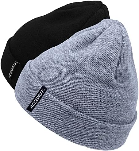 Accehut Beanie Hat за жени мажи, дневно зимско плетено череп капаче за скијачки капи 1 или 2 пакувања