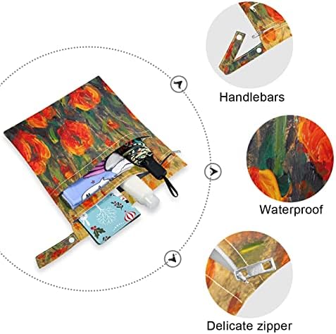 ЗЗХХБ Афион Масло Сликарство Водоотпорен Влажна Торба Еднократно Ткаенина Пелена Влажна Сува Торба Со Патент Џеб За Патување Плажа Базен