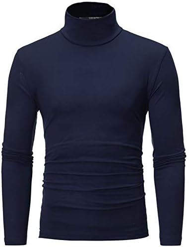 Менс тенок вклопни кошули со желки со долги ракави врвови на врвовите на падот на зимската маичка мека маица лесни основни врвови