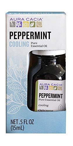 Aura Cacia чисто есенцијално масло од пеперминт | GC/MS тестиран за чистота | 15 мл во кутија | Мента Пиперита