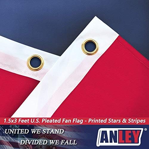 Рамсонс Увезува Американски Плисиран Вентилатор Американско Знаме Бантинг Црвена Бела Сина Декорација 18х36 Инчи Ново