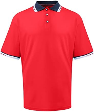 Ymosrh машки поло маици со кратки ракави контраст во боја на маица спортски модни кошули со кратки ракави кошули за мажи
