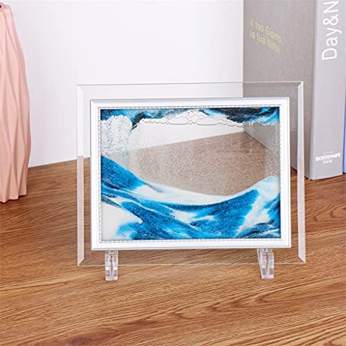XJJZS 3D Sandscape Подвижен песок со слика со песок Течен пејзаж сликарство стакло фото биро украси прикажани песочни движење уметност уметност дома декор