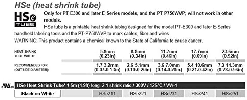 НЕУЗА Компатибилен За Брат Хсе231 Цевка За Топлинско Смалување Етикета На Цевки Црна На Бела ПТ-Е300, ПТ-Е500, ПТ-Е550В, ПТ-П750ВП