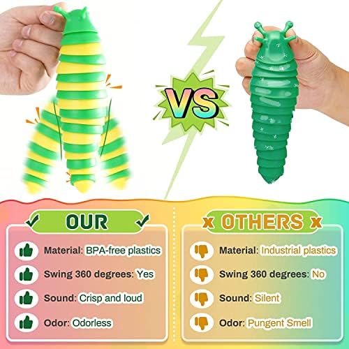 Fidget Slug, Sensory Slug Fidget играчки, 3Д печатена артикулирана играчка за голтка за деца, смешни сензорни играчки кои артикулираат стимулирано