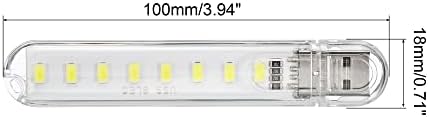 PATIKIL 6000-6500K МИНИ USB LED Светло, 4 Пакет 1.7 W Преносни НОЌ LED Светло Стап Тенок Светилка Модул За Кампување Лаптоп Тастатура, Јасно Бело