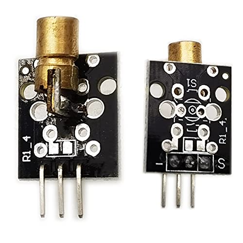 Kiro & Seeu 2PCS KY-008 Laser Transmiter 5V Laser Dot Diode Sensor Module Board компатибилен со Arduino Laser Transmiter Bave должина 650 nm