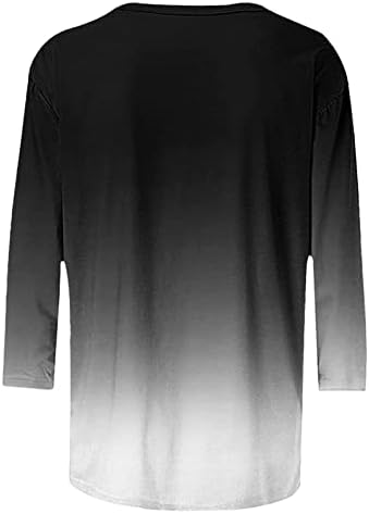 Womenенски салата Топ, жени лето 2022 година, блуза со печатени маички со три четвртина од ракав