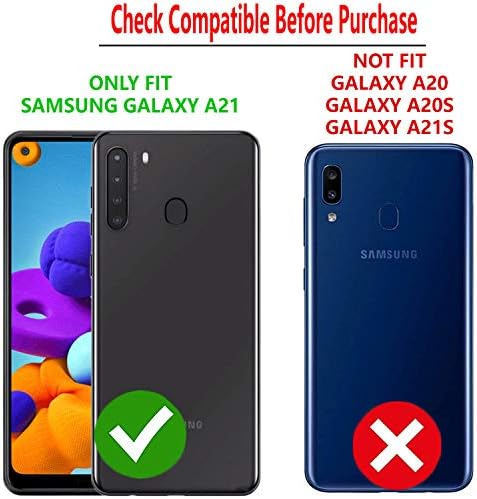 Телефонска Кутија Samsung Galaxy A21, [Не ОДГОВАРА НА A21s/A20], со [Вклучен Заштитник На Екранот Од Калено Стакло] Circlemalls