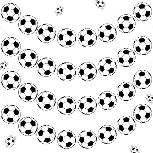 4 Парчиња Фудбалски Украси За Забави Фудбалски Банер Фудбалска Топка Гарланд Фудбалски Банери Со 32 Парчиња Картички За Украсување Фудбалски