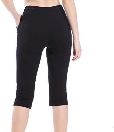 Ferrieswheel Story Spandex capri панталони за жени 3/4 шорцеви со џебови еластично тренингот на половината