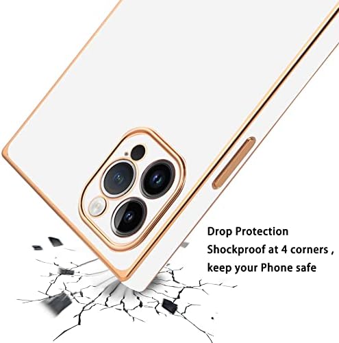 ООК Компатибилен со Iphone 14 Pro Max Случај Квадратни Позлата Засилени Агли Работ Мека Tpu Апсорпција На Удари Тенок Заштитен Капак Отпорен