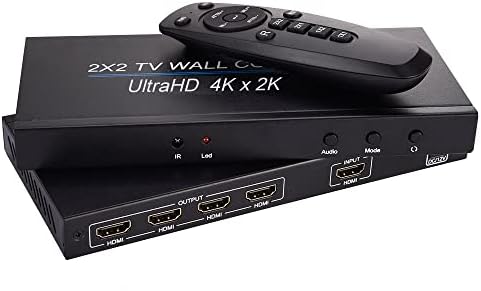 YOTOCAP 2X2 Тв Ѕид Контролер Ултрахд 4Kx2K 1080P 60Hz Екран Спојување, HDMI Влез 4 HDMI Излез, 1x2 2x1 1x3 3x1 2x2 1x4 4x1, Висока Дефиниција Видео Дисплеј Излез Проектор LCD ТВ, итн