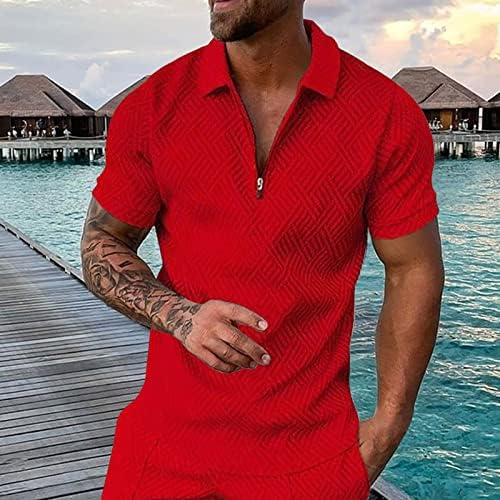 2023 Нова машка кошула летни облеки обични патент до костум за кошула со кратки ракави за мажите врвови за вежбање кошула