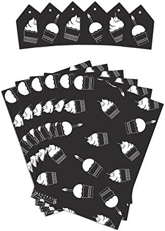 ЦЕНТРАЛНА 23 Црно-Бела Хартија За Завиткување - 6 Листови Обвивка За Подароци-Кекси-Роденденска Хартија За Завиткување За Жени Или Мажи-Доаѓа