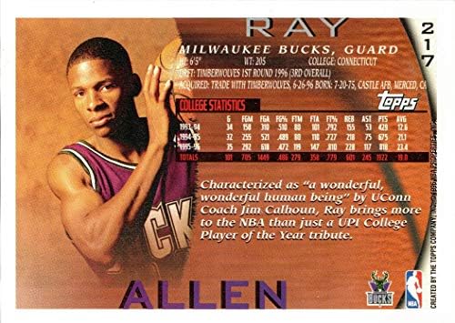 1996-97 Кошарка на Топс #217 Реј Ален дебитантска картичка