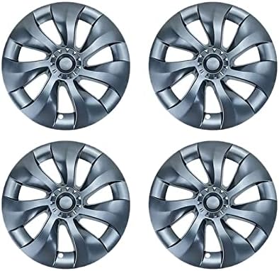 Cap 4PCS Hub Cap ， Капа на тркалото за замена на автомобили Автомобил HubCap целосни додатоци за покривање ， Компатибилен за Tesla Model Y 19 Inch 2021 2023