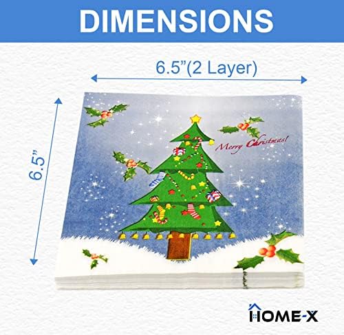 НАСЛОВНА - Х Елка Во Текот На Ноќта Хартија Салфетки, 6.5 Во Божиќ Салфетки-Ручек Коктел Ручек Вклучена-Одмор Вечера Партија