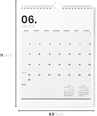Календар 2023 - Вертикален Ѕиден Календар 8, 5х11 2023 Трае до јуни 2024 година-Лесно Планирање со Календарот 2023 Година - Calетски Ѕиден