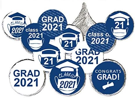 Дипломирање Благодарам налепници 3/4 инчи сина класа од 2021 година Град честитки заптивки на пликови - 300 парчиња за дипломирање на забави Фаворити етикети со чоколад