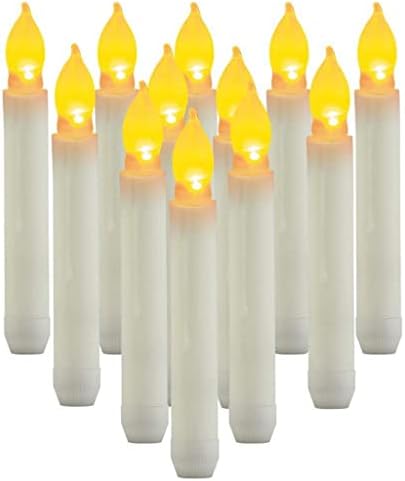 Свеќник 12 Еез Електронски Пламен Лер Конусни Свеќи Светла Ноќна Светилка За Црковна Свадба Роденденска Забава