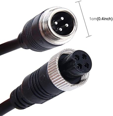 DIY кабел 2 парчиња автомобил автоматски монитор камера DVR машки и женски 4 пински кабел за продолжување на видеото, должина: 22 см.