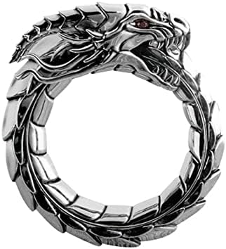 Панк готски змеј прстен Стерлинг сребрен прилагодлив прстен за жени девојки мажи момчиња кул изјава прсти на прсти