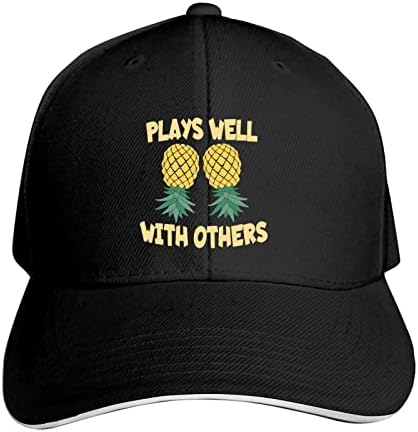 Нутаг наопаку од бејзбол капа од ананас што може да се отвори прилагодлива капа за камиони за жени, машка хип-хоп капа