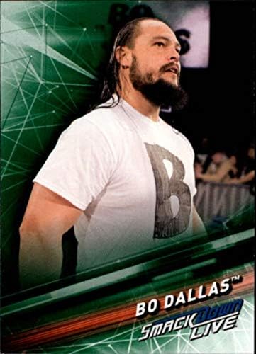 2019 Topps WWE Smackdown Live Green 11 Bo Dallas Carting Carding Card