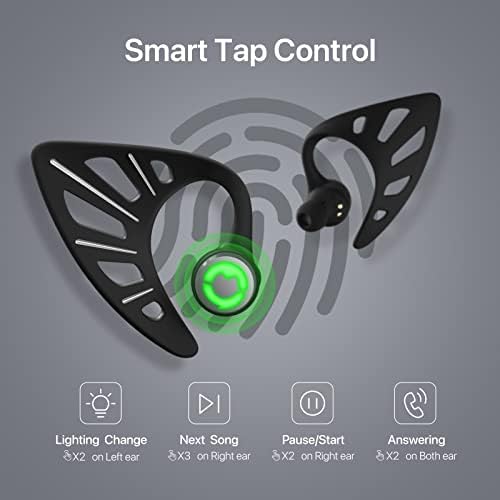 Слушалки за уво на Yowu Elf, безжични 5.0 слушалки, 10 бои RGB ефекти со контрола на апликација, намалување на бучава со двојно микрофон,