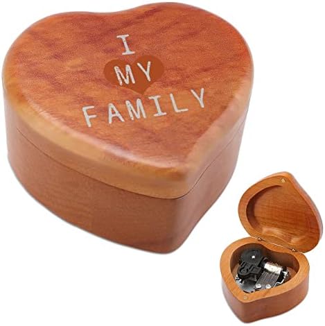 Ја сакам мојата семејна часовник музичка кутија гроздобер дрвена форма во облик на музички кутии играчки подароци украси