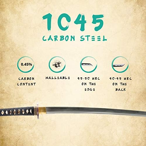 ХМС јапонски самурај катана меч, Деми бог Цуба, фалсификувана рака, 1045 јаглероден челик, темперамент на топлина, целосен танга,
