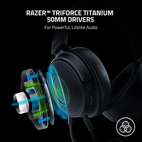 Razer Kraken V3 Hypersense Жичен USB Игри Слушалки &засилувач; Seiren X USB Стриминг Микрофон: Професионална Оценка-Вграден Шок