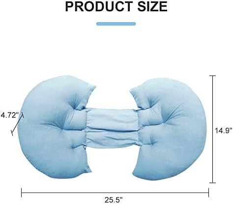 Перница за бременост за страничен заспан, двоен клин за породилно, перница за поддршка на стомакот, отстранлив памучен капак од