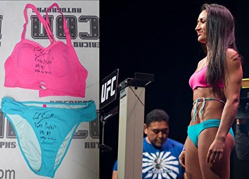 Carla Esparza 2X потпишана UFC 185 борба со тежина во истрошено користено бикини PSA/DNA v joanna - Автограмски настан Користен производи