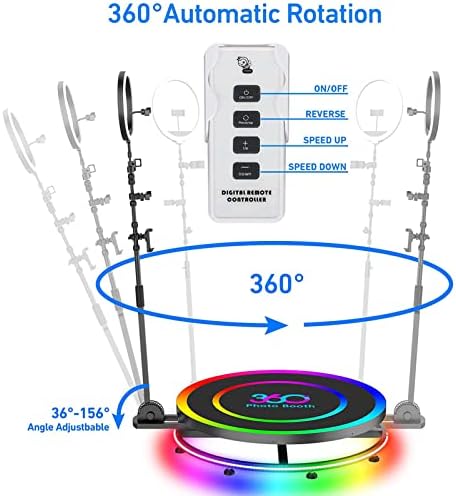 360 Фото Кабина, 360 Бавно Движење Фото Кабина, Со СВЕТЛИНА ПРЕДВОДЕНА И Прилагодливи Камера Стојат 360 Самобили Платформа, Слободен Прилагодите Логото, За Забави Свадб