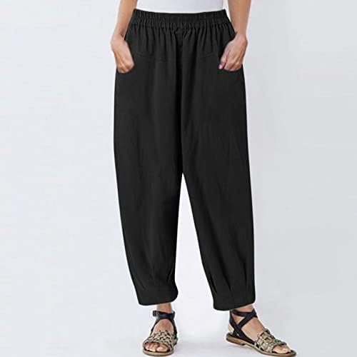 Xiloccer chino панталони за жени женски обични цврста боја лабава џебови памучни панталони долги еластични панталони