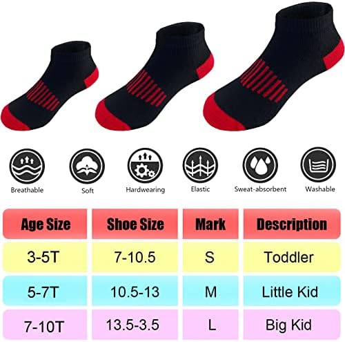 Момци на Цумолиу Момки од 12 пара атлетски памучни чорапи на глуждот Полови перничиња со ниски исечени чорапи за мали големи деца на возраст од 3-10 години на возраст ?