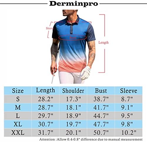 Дерминпро Моден моден моден со моден се вклопува во обичен краток ракав Брз сув голф Поло кошули