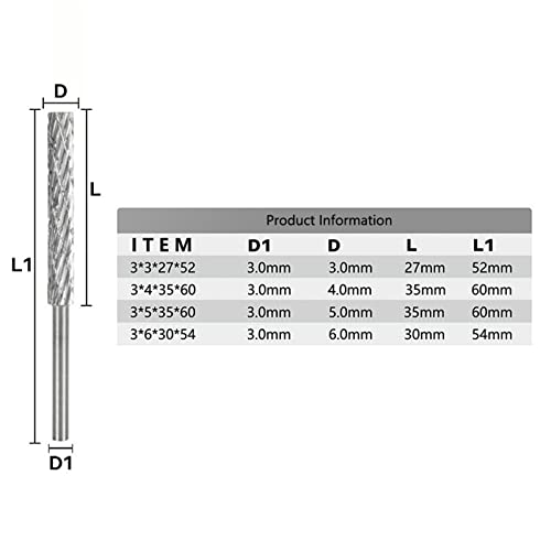 3мм Ротациона Дупчалка за Брусење на Стеблото 3/4/5/6мм Ротациона Датотека Со Двојно Сечење за Гравирање Мелење Алатка за Обработка