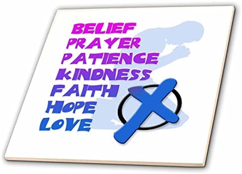 3дроза Слика На Зборови Верување Молитва Трпение Добрина Вера Надеж Љубов-Плочки