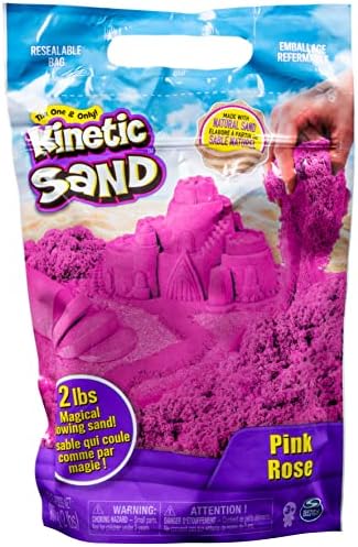 Кинетички Песок, Оригиналниот Сензорен Песок Што Може Да Се Обликува, Розова, 2 килограми. Торба За Повторно Затворање, Возраст 3+