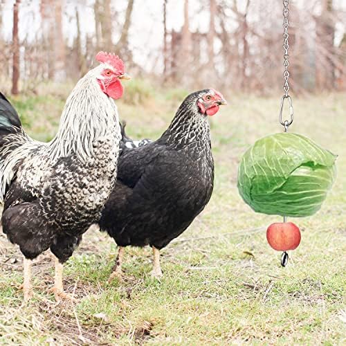Пилешко зеленчук со кокошка со кокошка со кокошка виси играчка за фидер за пилешко за кокошка, петел, патка, живина