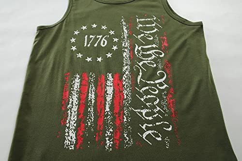 Машки Американски Знаме Тенк Блузи 1776 4 јули кошули Обични Ракави Фитнес Тренингот Тенкови Сад Знаме Патриотски Маици